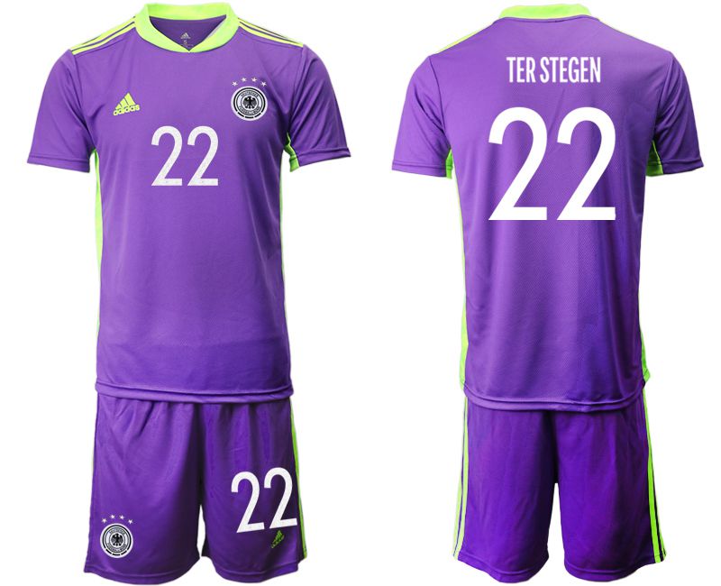 Men 2021 World Cup National Germany purple goalkeeper #22 Soccer Jerseys